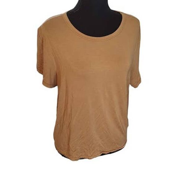 Elodie Golden Yellow Crew Neck Short Sleeve Tee Large - Picture 2 of 5